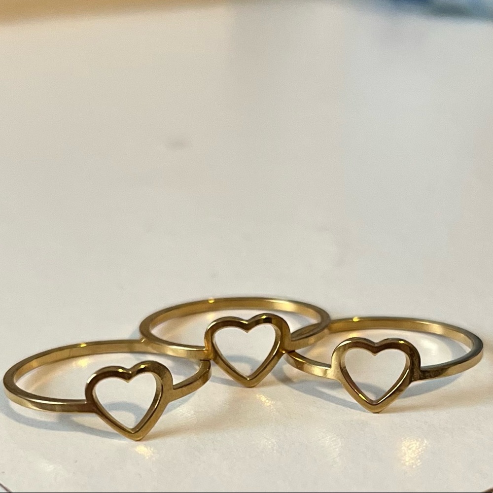Gold Open Heart Rings